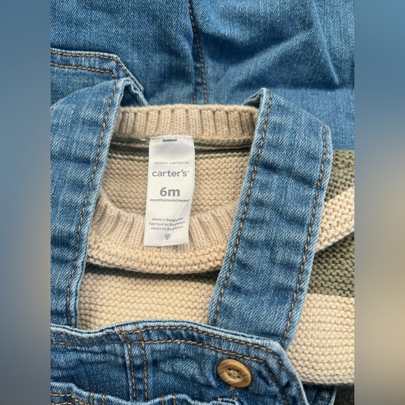 Carters - Overalls with Sweater - Size 6 Months - Picture 3 of 3
